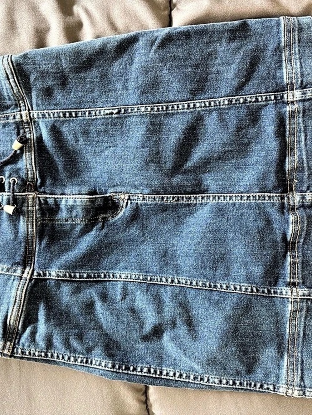 Free People Lace Up Denim Skirt Mini Skirt Blue Size Small